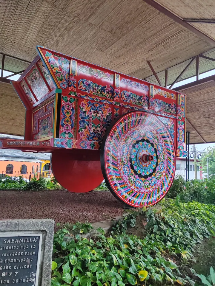 Traditional painted Costa Rican oxcart