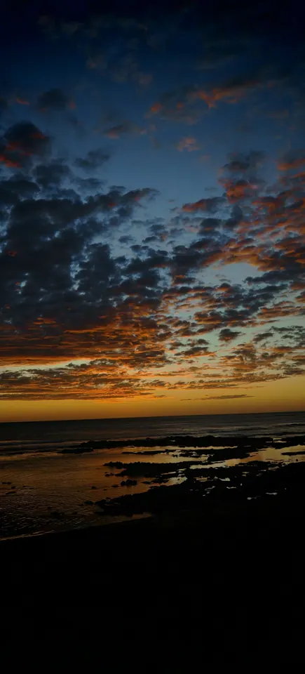 Beach at dusk on the Pacific